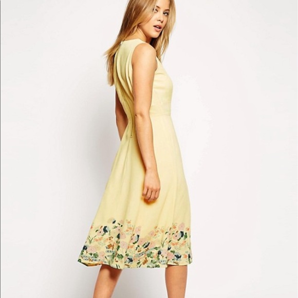 NWT ASOS Midi dress with floral border - Picture 4 of 8